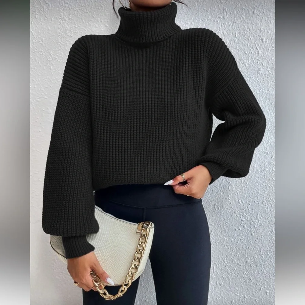 Black Turtleneck Sweater